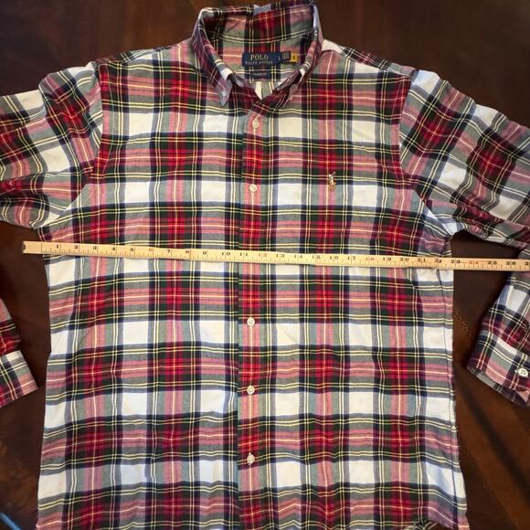 Ralph Lauren Polo 90s Pony logo Flannel plaid button down shirt 3XL B Collared - Picture 5 of 7